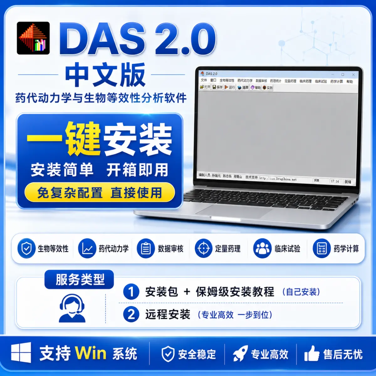 DAS 2.0 最新 中文版 药代动力学与生物等效性分析