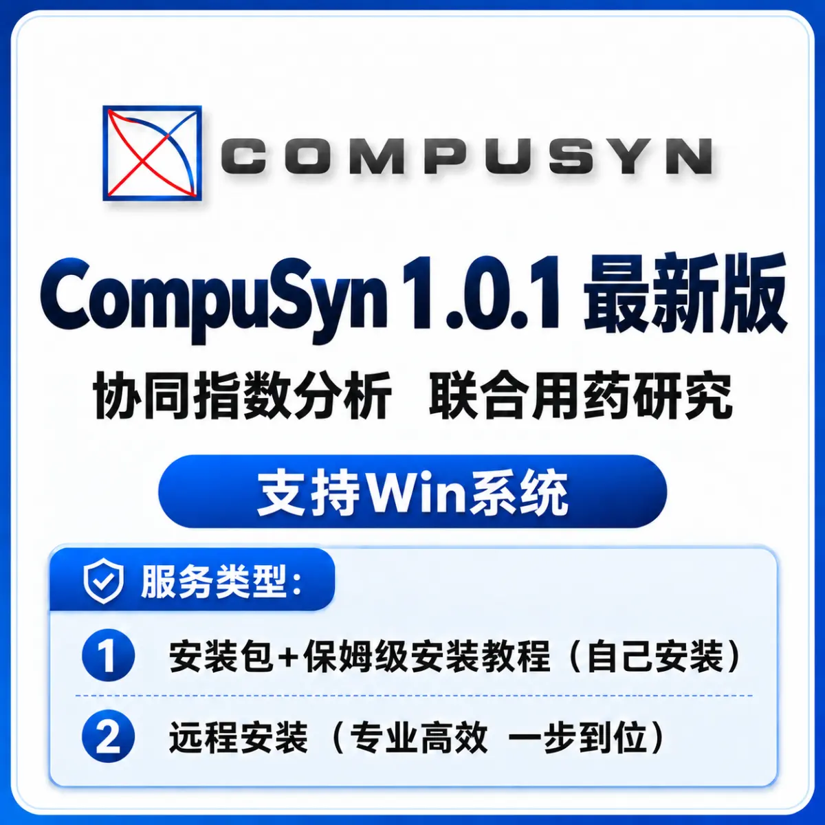 Compusyn 协同指数分析 联合用药研究