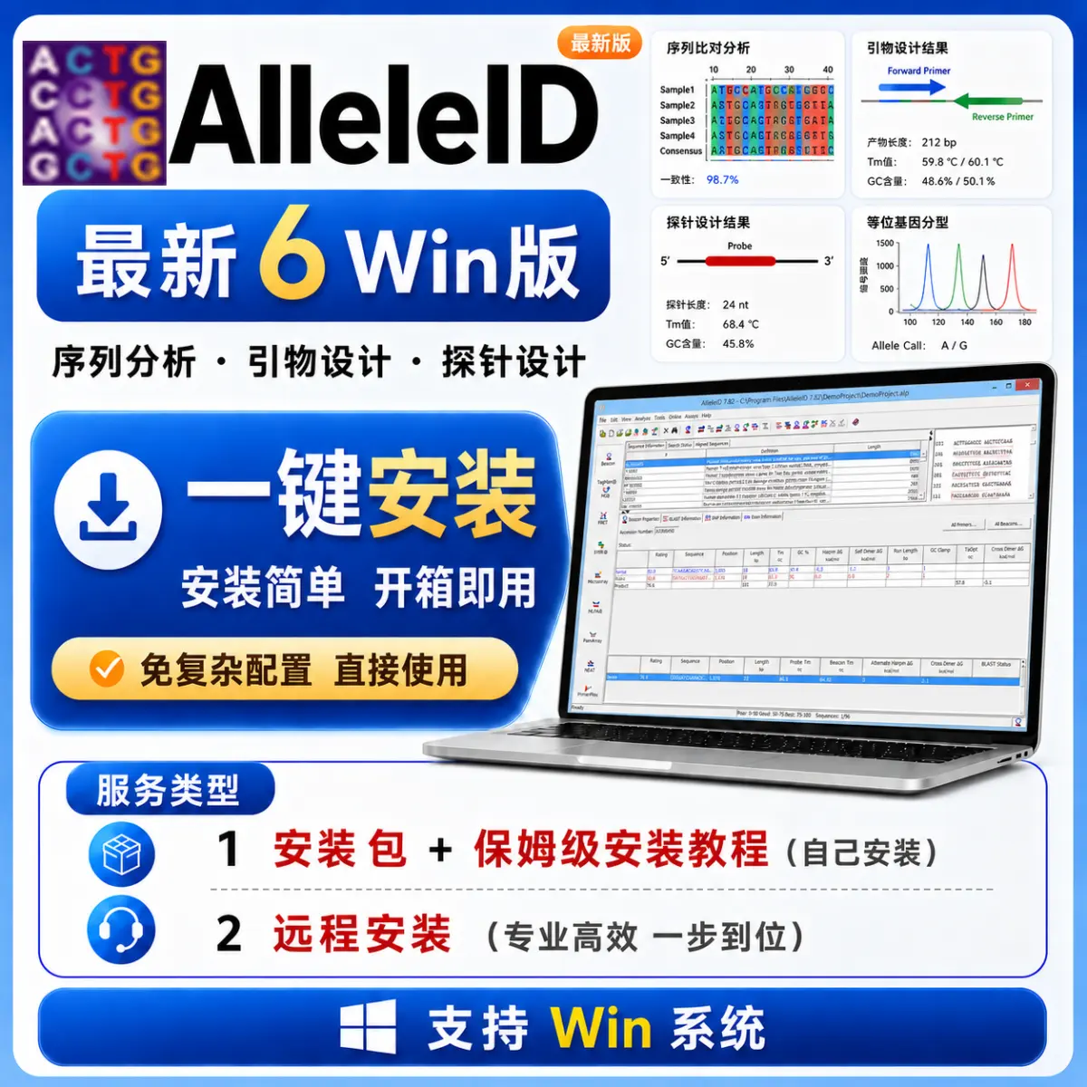 AlleleID 最新版 序列分析 引物设计 探针设计