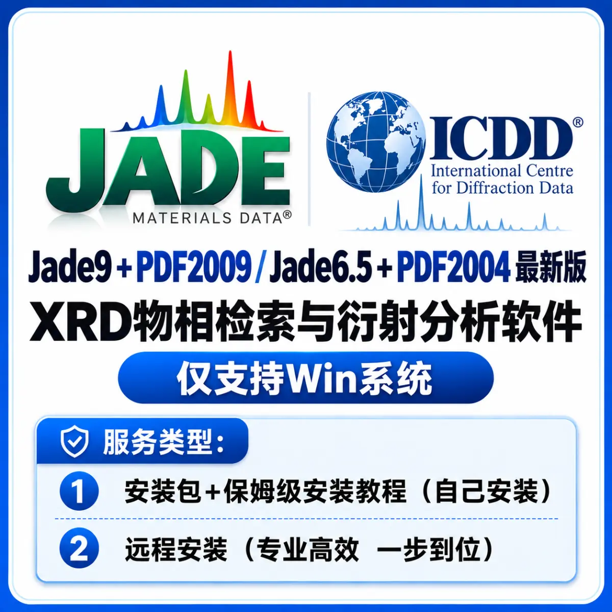 Jade + PDF卡片 XRD物相分析检索与衍射分析